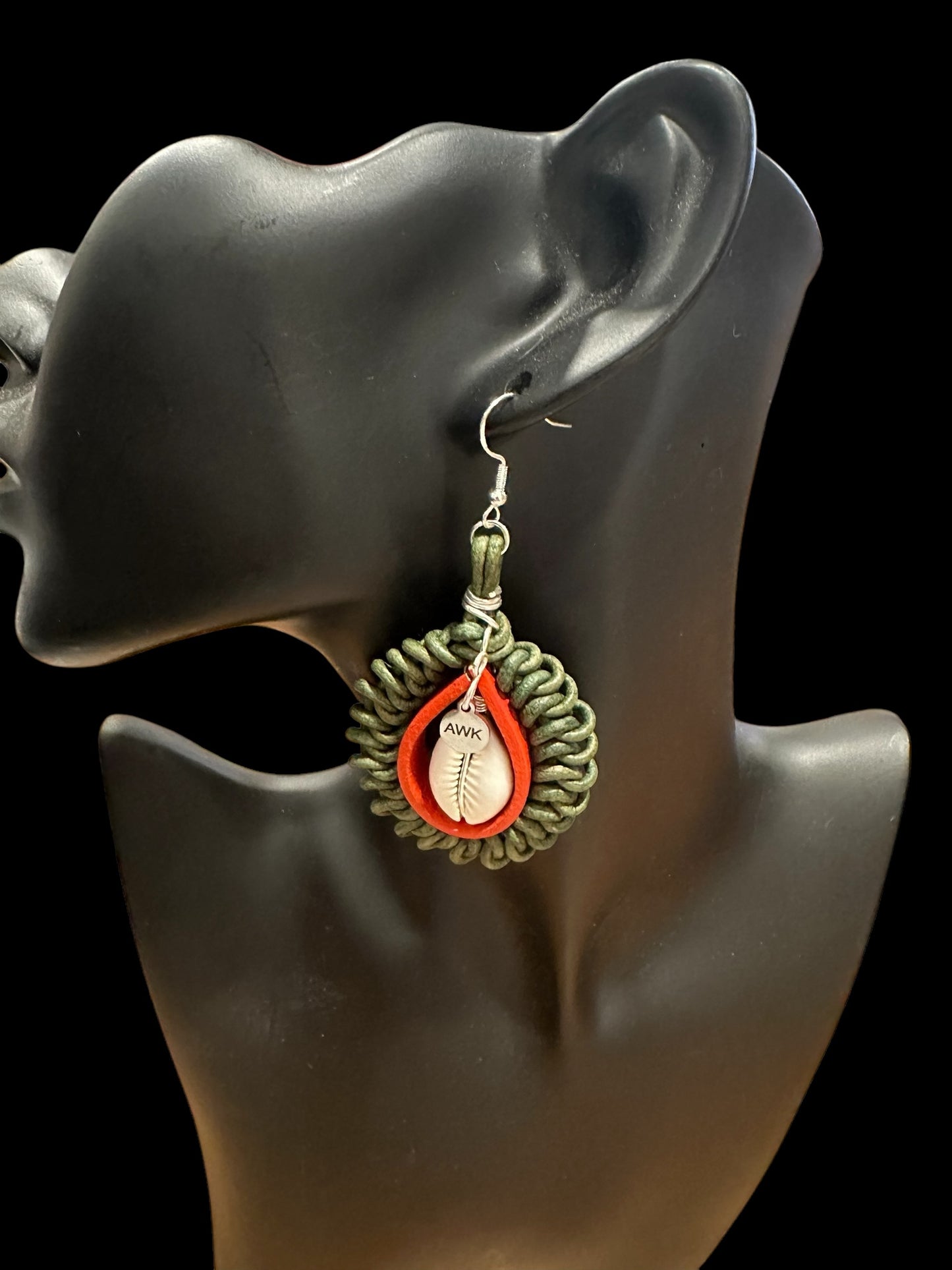 New Leather on Leather Cowrie Earrings