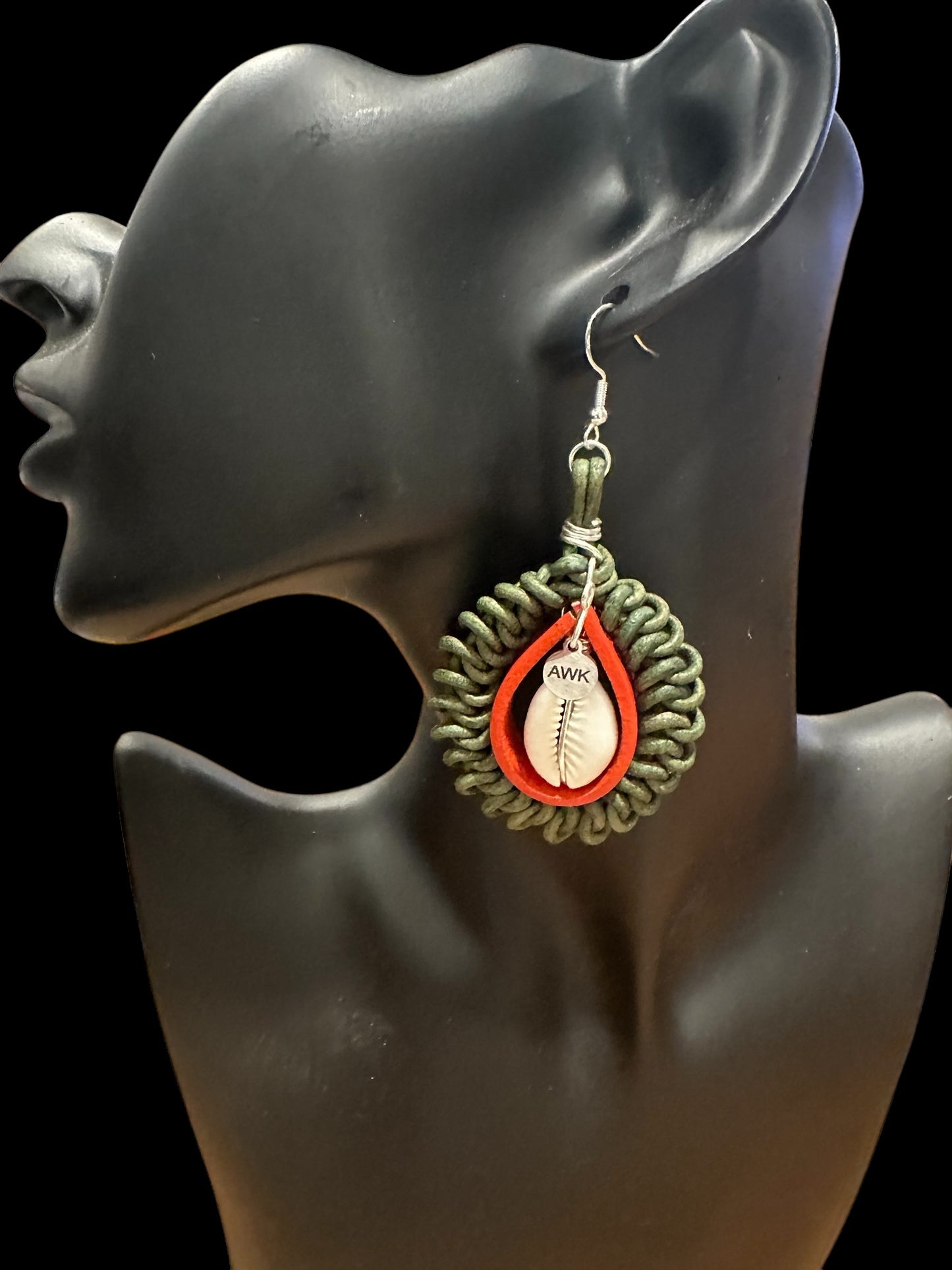 New Leather on Leather Cowrie Earrings